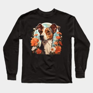 Cottagecore Cute Whippet Floral Dog Lovers Long Sleeve T-Shirt